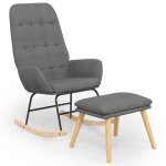 Vidaxl chaise � bascule avec repose - pied gris clair tissu