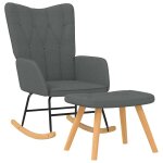 Vidaxl chaise  bascule avec repose - pied gris fonc tissu