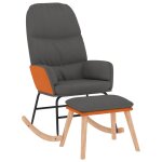 Vidaxl chaise  bascule avec repose - pied gris fonc tissu