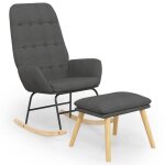 Vidaxl chaise � bascule avec repose - pied gris fonc� tissu
