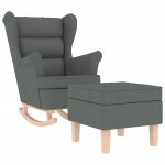 Vidaxl chaise  bascule avec repose - pied gris fonc tissu