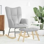 Vidaxl chaise  bascule avec repose - pied gris nuage tissu