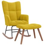 Vidaxl chaise  bascule avec repose - pied jaune moutarde velours