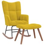 Vidaxl chaise � bascule avec repose - pied jaune moutarde velours