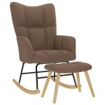 Vidaxl chaise � bascule avec repose - pied marron tissu