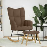 Vidaxl chaise  bascule avec repose - pied marron tissu