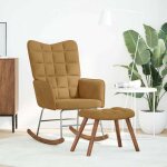 Vidaxl chaise  bascule avec repose - pied marron velours