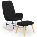 Vidaxl chaise  bascule avec repose - pied noir tissu