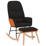Vidaxl chaise  bascule avec repose - pied noir tissu