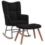 Vidaxl chaise � bascule avec repose - pied noir velours