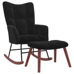 Vidaxl chaise  bascule avec repose - pied noir velours