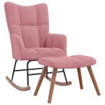 Vidaxl chaise � bascule avec repose - pied rose velours