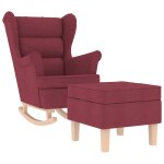 Vidaxl chaise � bascule avec repose - pied rouge bordeaux tissu