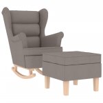 Vidaxl chaise � bascule avec repose - pied taupe tissu