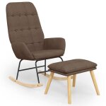 Vidaxl chaise � bascule avec repose - pied taupe tissu