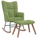 Vidaxl chaise � bascule avec repose - pied vert clair velours