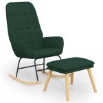 Vidaxl chaise � bascule avec repose - pied vert fonc� tissu