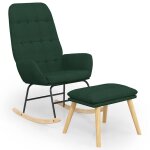 Vidaxl chaise � bascule avec repose - pied vert fonc� tissu
