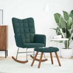 Vidaxl chaise  bascule avec repose - pied vert fonc velours