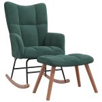 Vidaxl chaise  bascule avec repose - pied vert fonc velours