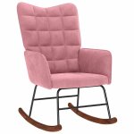 Vidaxl chaise � bascule rose velours
