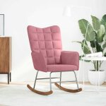 Vidaxl chaise � bascule rose velours