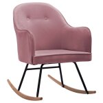 Vidaxl chaise � bascule rose velours