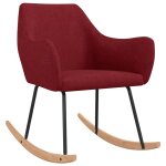 Vidaxl chaise � bascule rouge bordeaux tissu