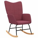 Vidaxl chaise � bascule rouge bordeaux tissu