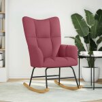 Vidaxl chaise  bascule rouge bordeaux tissu
