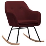Vidaxl chaise � bascule rouge bordeaux tissu