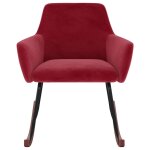 Vidaxl chaise � bascule rouge bordeaux velours