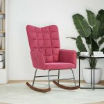 Vidaxl chaise  bascule rouge bordeaux velours