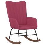 Vidaxl chaise  bascule rouge bordeaux velours