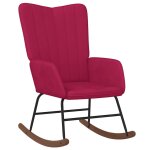 Vidaxl chaise  bascule rouge bordeaux velours