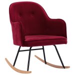Vidaxl chaise  bascule rouge bordeaux velours