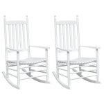 Vidaxl chaises  bascule siges incurvs lot de 2 blanc sapin massif