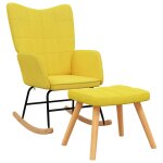 Vidaxl chaise à bascule avec tabouret jaune moutarde tissu Vidaxl chaise à bascule avec tabouret jaune moutarde tissu