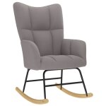 Vidaxl chaise � bascule taupe tissu