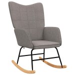 Vidaxl chaise à bascule taupe tissu Vidaxl chaise à bascule taupe tissu