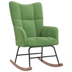 Vidaxl chaise  bascule vert clair velours