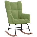 Vidaxl chaise � bascule vert clair velours