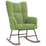 Vidaxl chaise � bascule vert clair velours