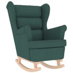 Vidaxl chaise  bascule vert fonc 74x90x102 cm tissu