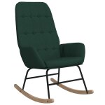 Vidaxl chaise � bascule vert fonc� tissu