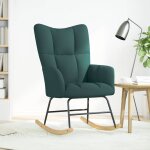 Vidaxl chaise  bascule vert fonc tissu