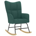 Vidaxl chaise � bascule vert fonc� tissu