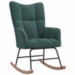Vidaxl chaise à bascule vert foncé velours Vidaxl chaise à bascule vert foncé velours