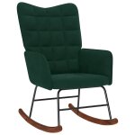 Vidaxl chaise � bascule vert fonc� velours