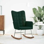 Vidaxl chaise � bascule vert fonc� velours